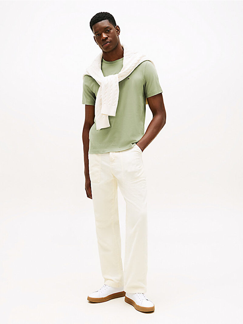 Erkek Essential Seasonal Regular Fit T-shirt Yeşil MW0MW39995L9A