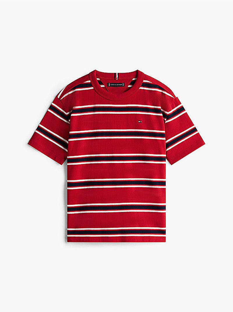 Erkek Çocuk Cotton Stripe T-shirt Kırmızı KB0KB099970EV