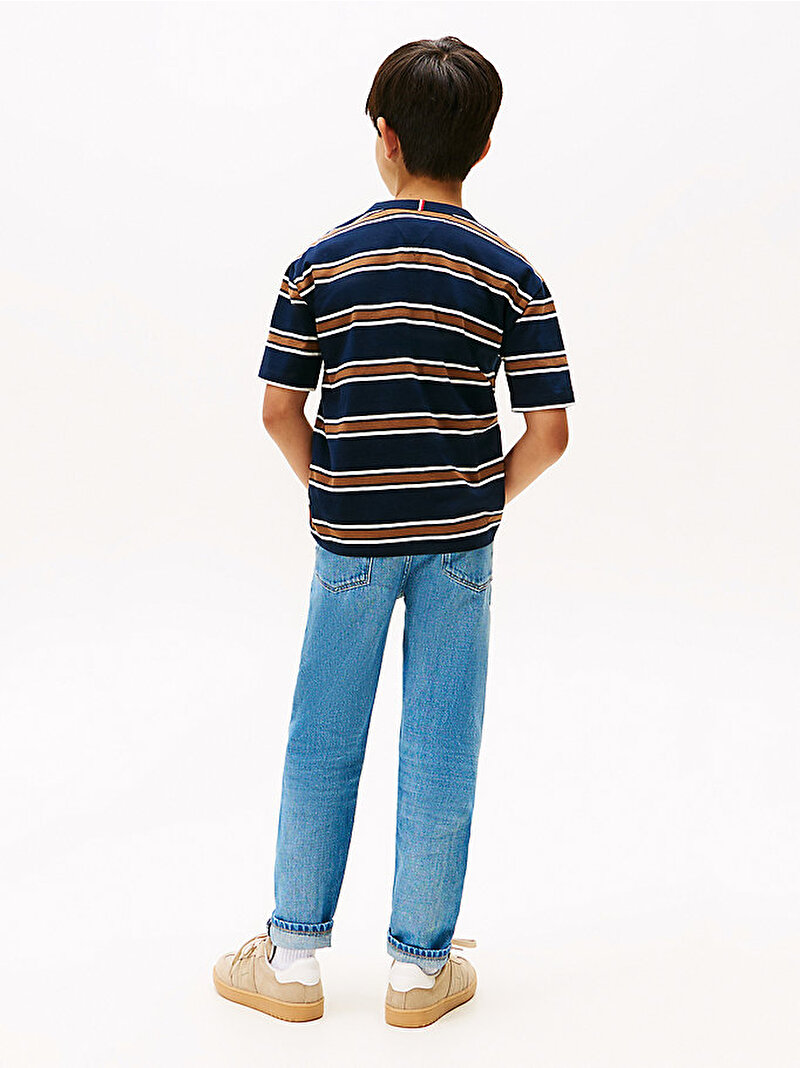 Erkek Çocuk Cotton Stripe T-shirt Lacivert KB0KB099970AP