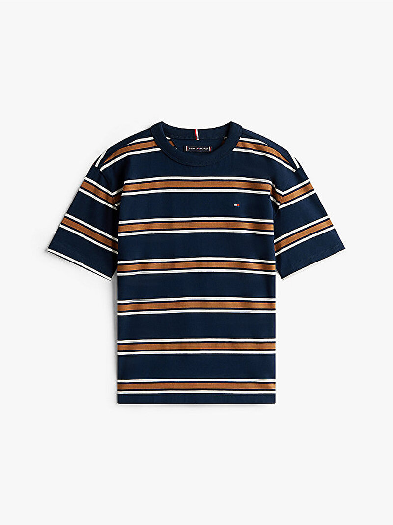 Erkek Çocuk Cotton Stripe T-shirt Lacivert KB0KB099970AP