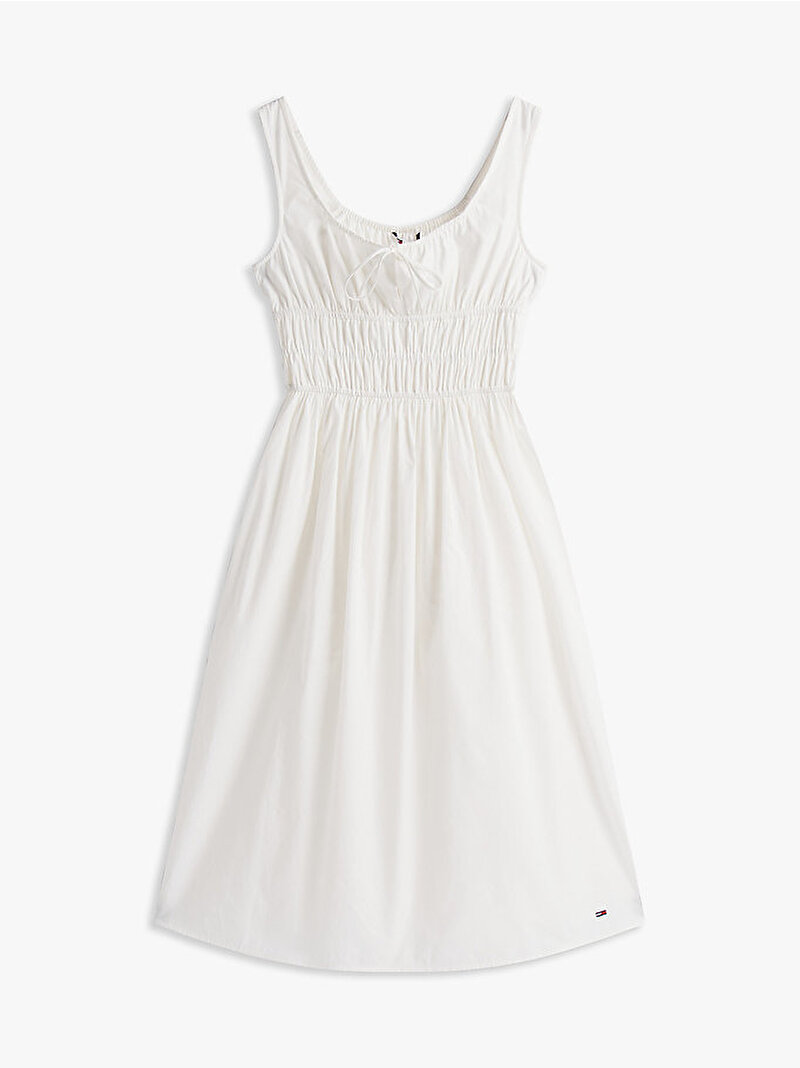 Kadın TJW Rouche Midi Poplin Elbise Ekru DW0DW20881YBL