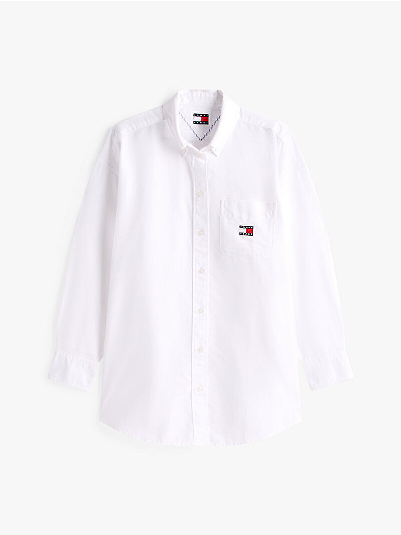 Kadın TJW Badge Oxford Gömlek Ekru DW0DW20988YBL