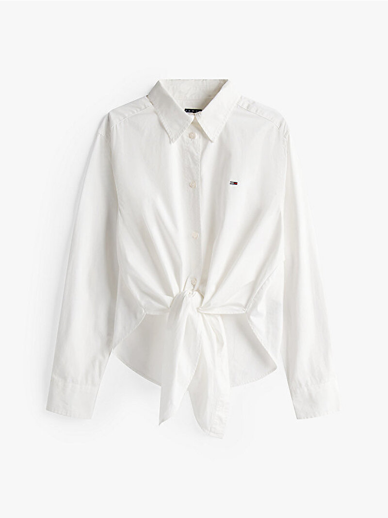 Kadın TJW Tie Front Gömlek Ekru DW0DW20990YBL