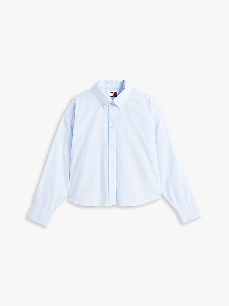 Kadın TJW Regular Crop Gömlek Mavi  DW0DW214000BC