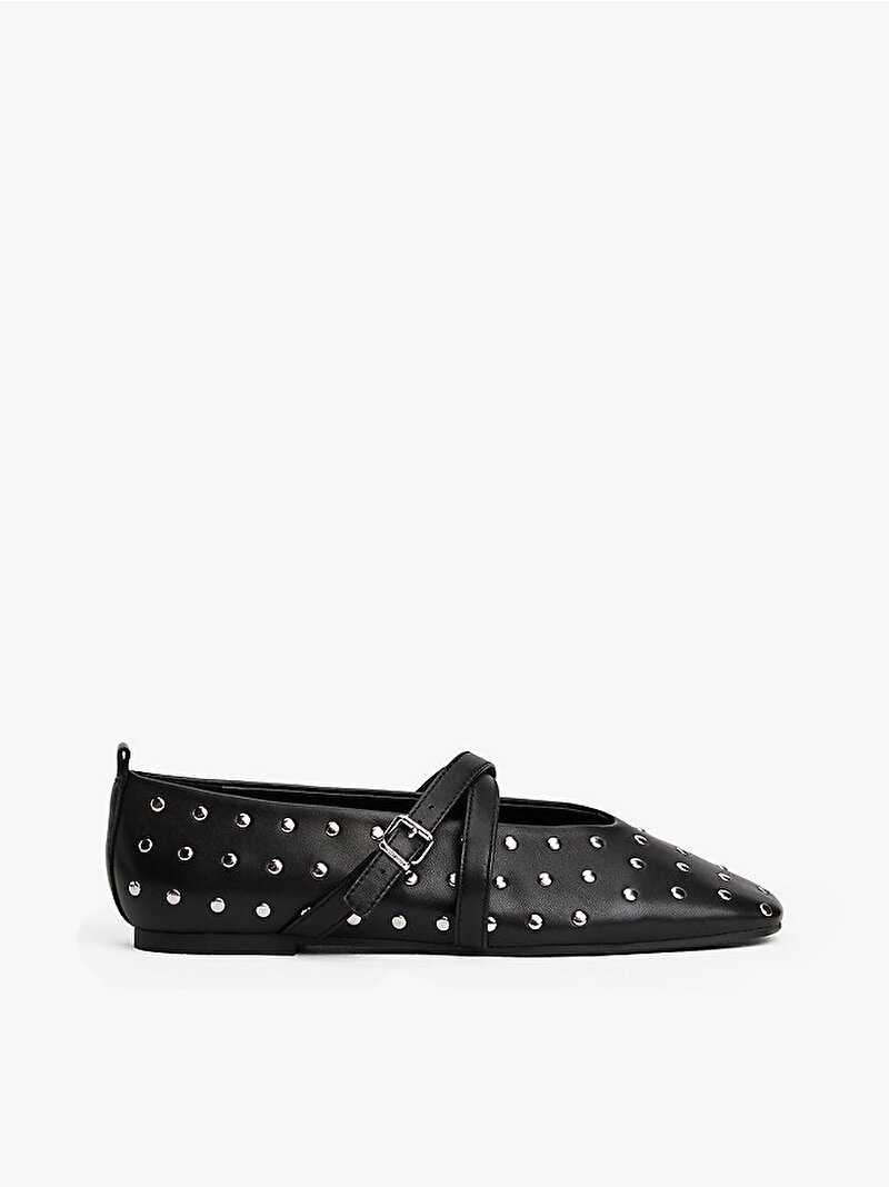 Kadın TJW Maryjane Studded Babet Siyah EN0EN02886BDS