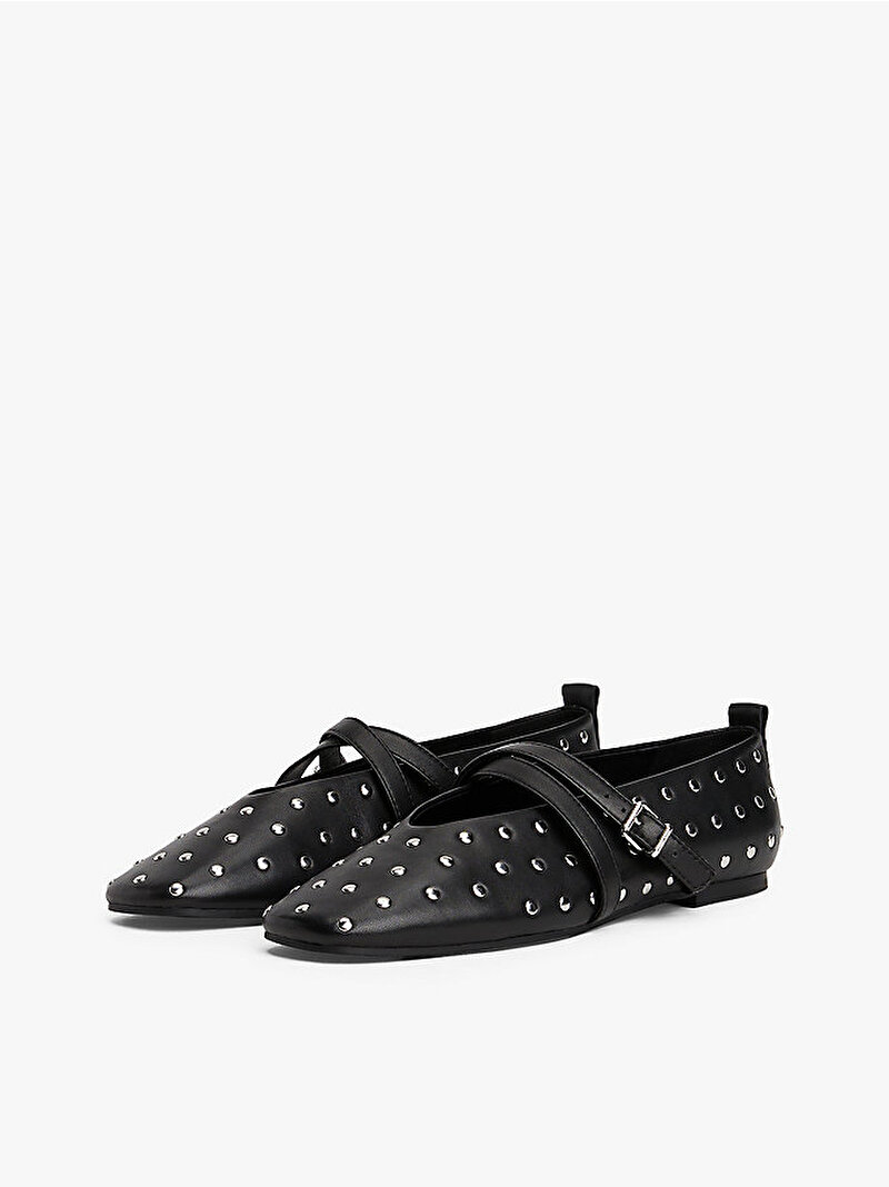 Kadın TJW Maryjane Studded Babet Siyah EN0EN02886BDS