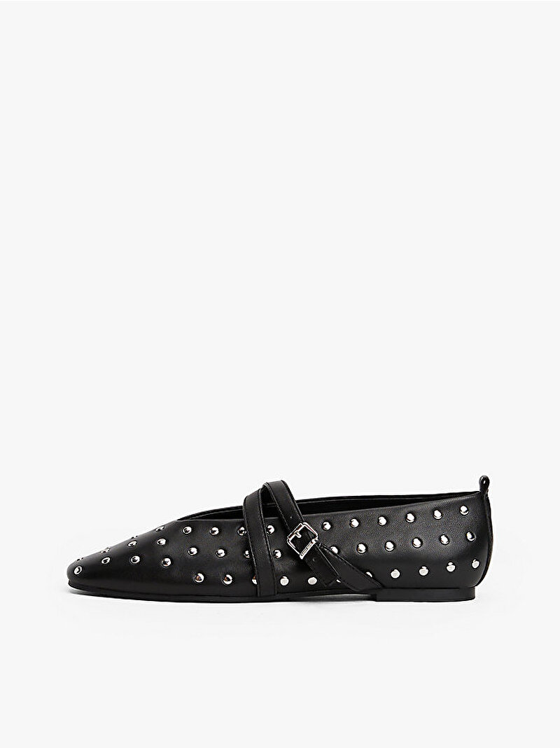 Kadın TJW Maryjane Studded Babet Siyah EN0EN02886BDS