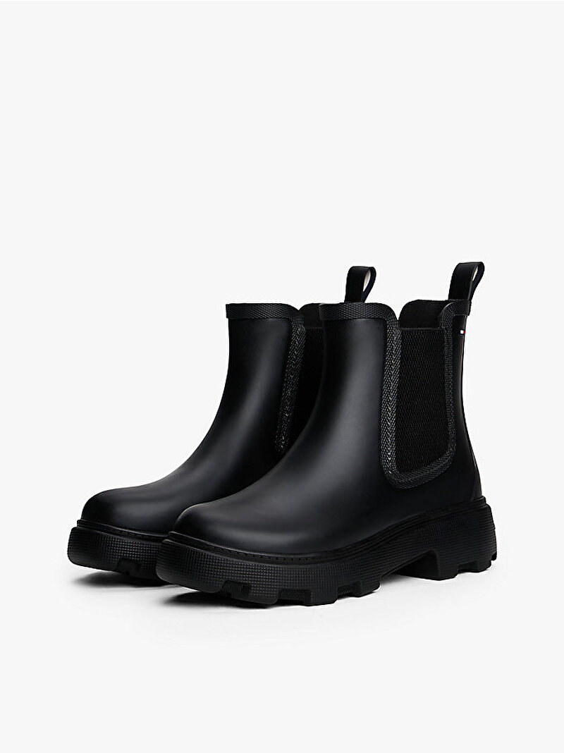 Kadın Flag Ankle Yağmur Çizmesi Siyah FW0FW08974BDS