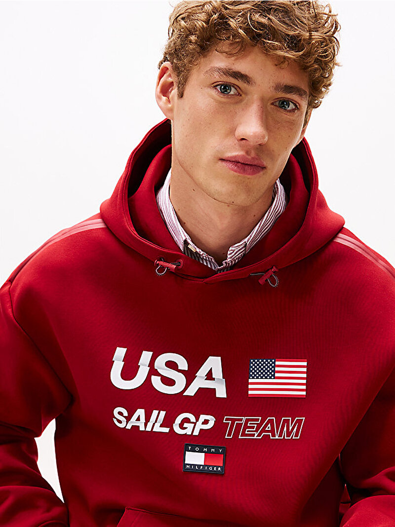 Erkek Sail GP Hoodie Kırmızı MW0MW41416XMO