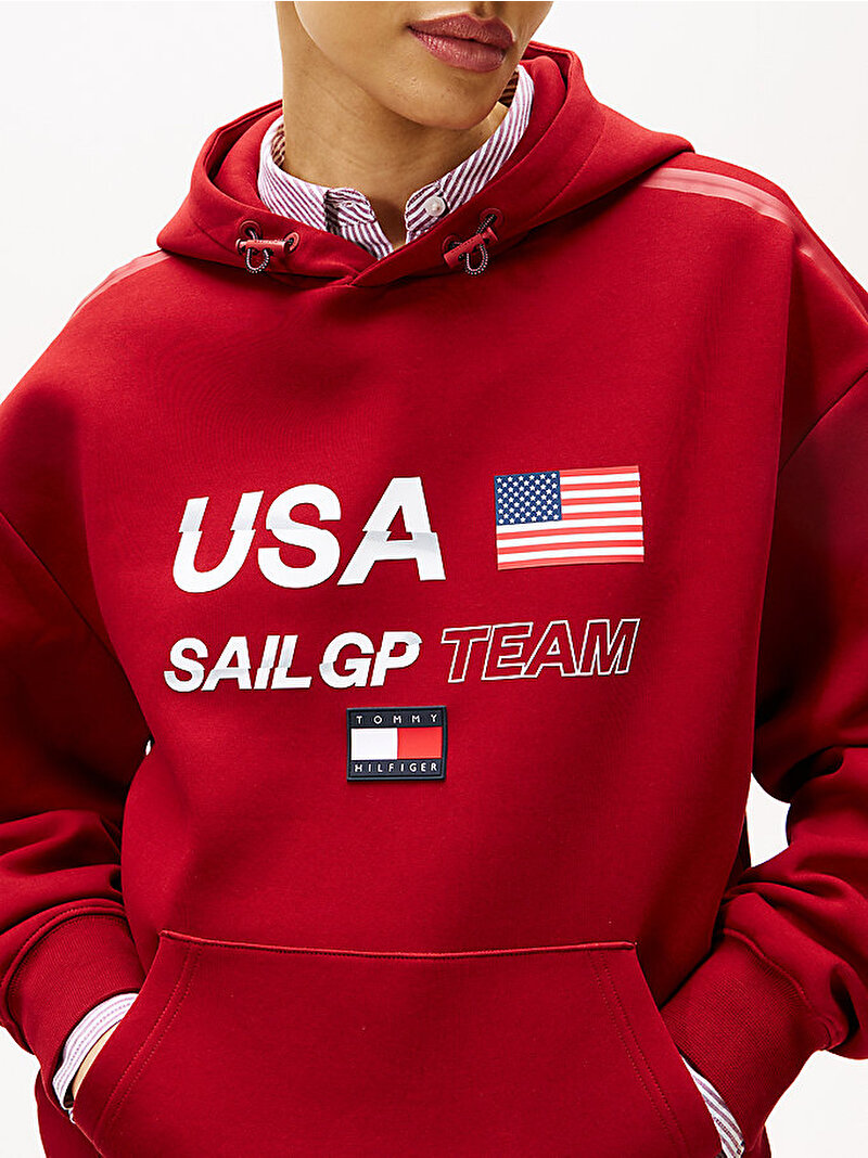 Erkek Sail GP Hoodie Kırmızı MW0MW41416XMO