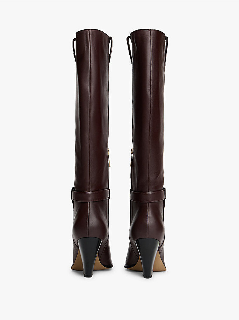 Kadın TH T-strap Topuklu Çizme Kahverengi FW0FW08982GR8