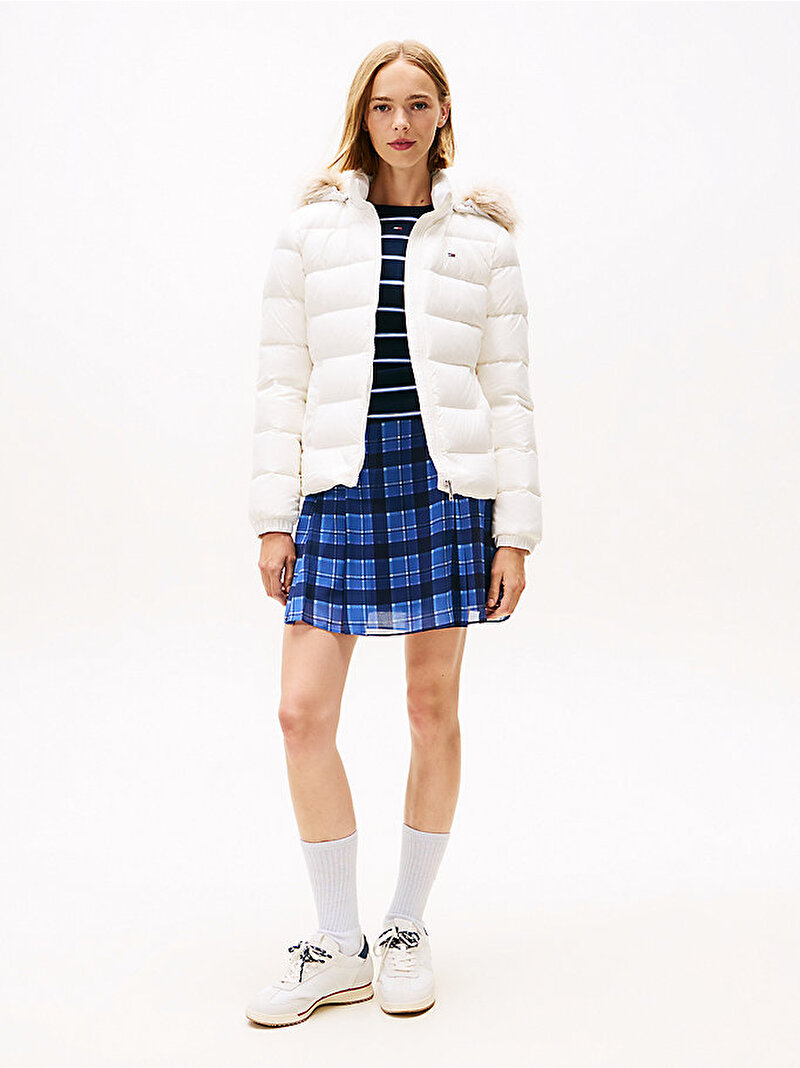 Kadın TJW Basic Hooded Puffer Mont Ekru DW0DW18312YBL
