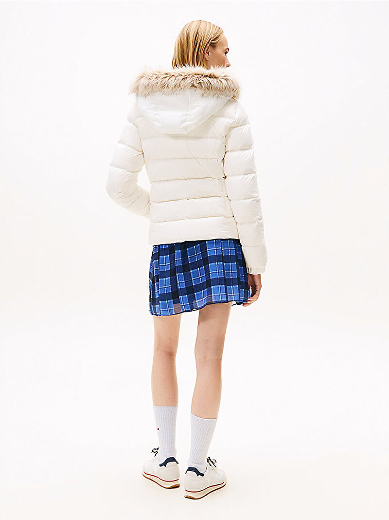 Kadın TJW Basic Hooded Puffer Mont Ekru DW0DW18312YBL