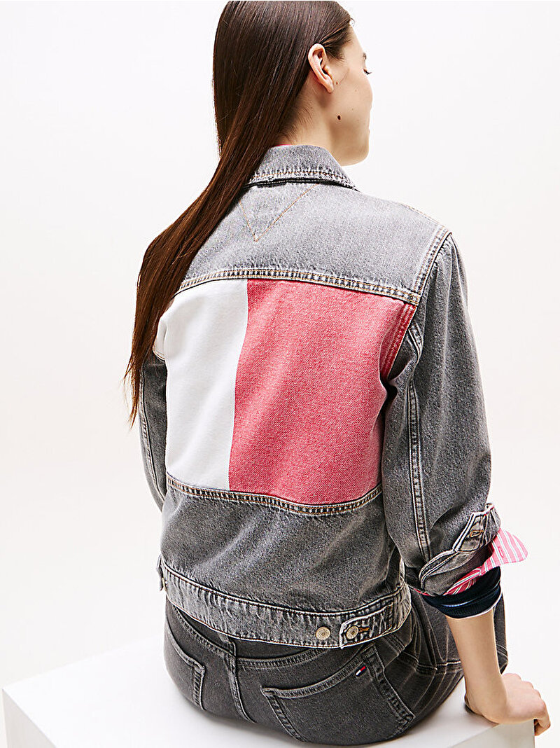 Kadın Classic Trucker Denim Ceket Gri DW0DW215551DA