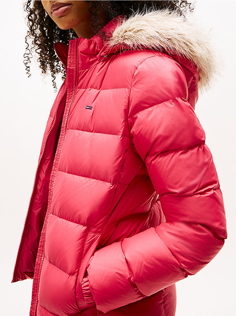 Kadın TJW Basic Hooded Puffer Mont Pembe  DW0DW18312XI5