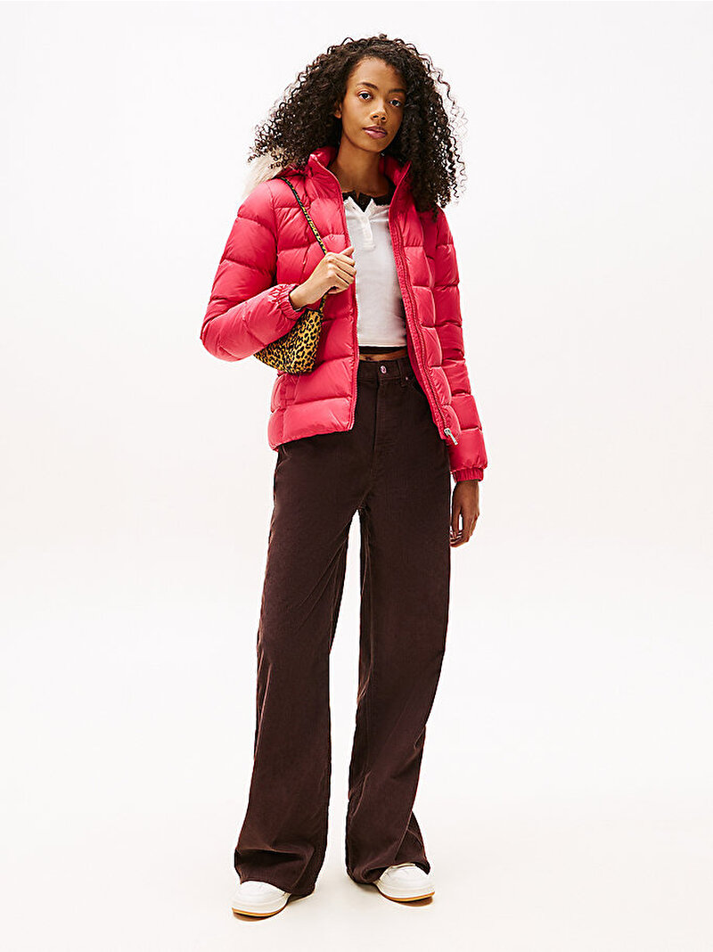 Kadın TJW Basic Hooded Puffer Mont Pembe  DW0DW18312XI5
