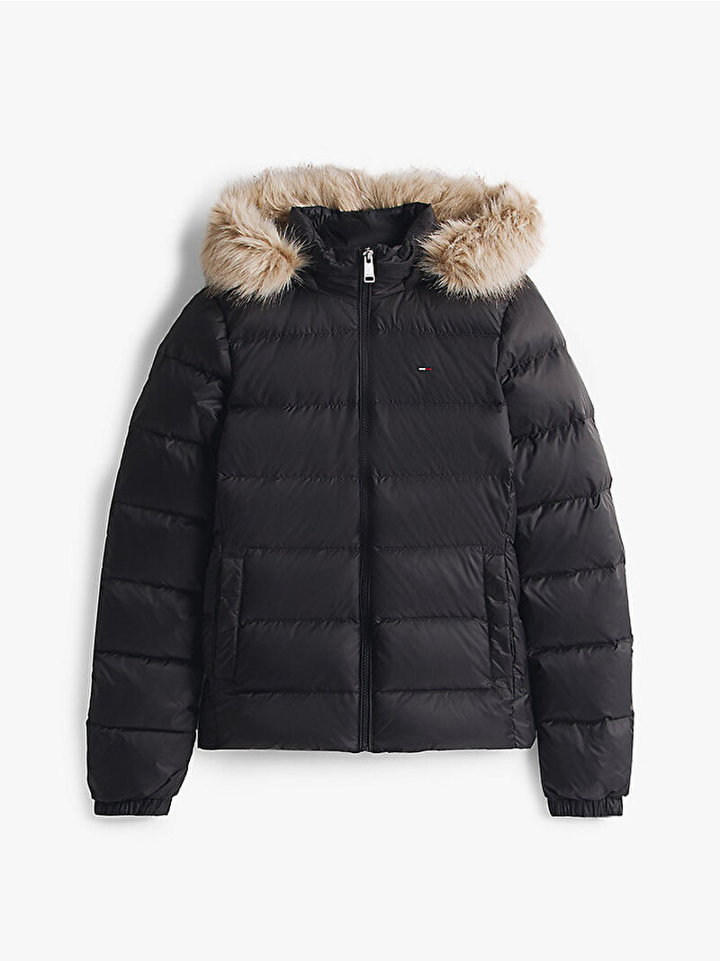 Kadın TJW Basic Hooded Puffer Mont Siyah DW0DW18312BDS
