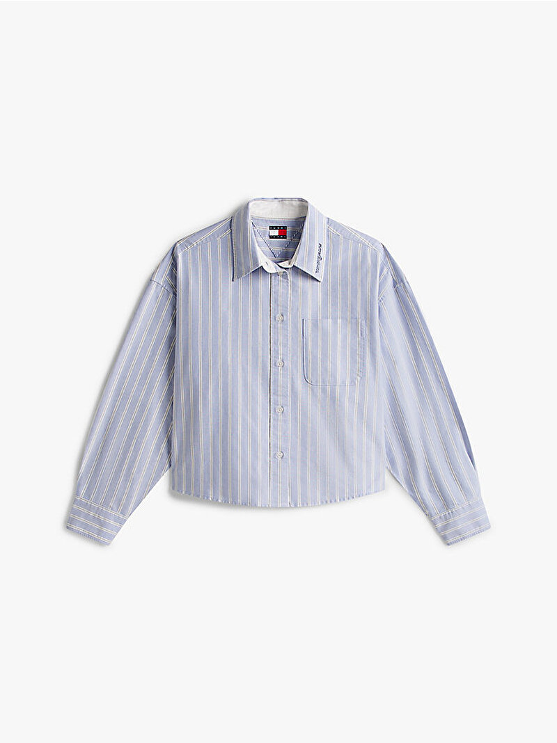 Kadın TJW Crop Oxford Gömlek Mavi  DW0DW21455C30