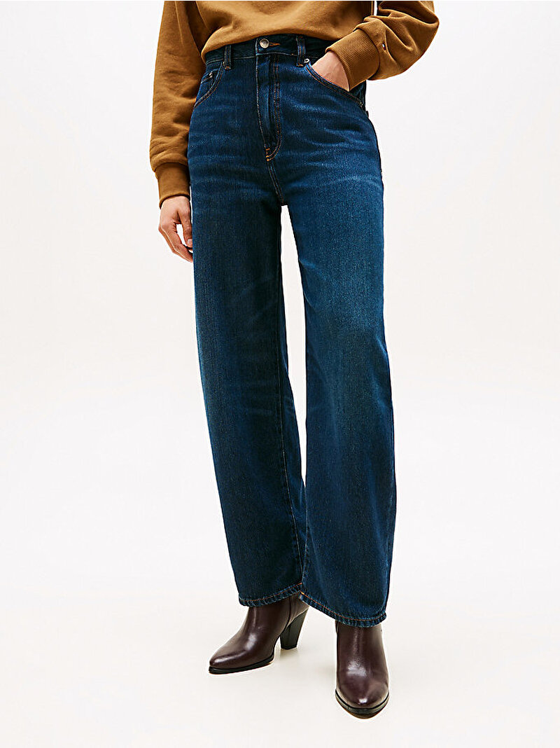 Kadın Milo Barrel Jean Pantolon Lacivert WW0WW467711BK