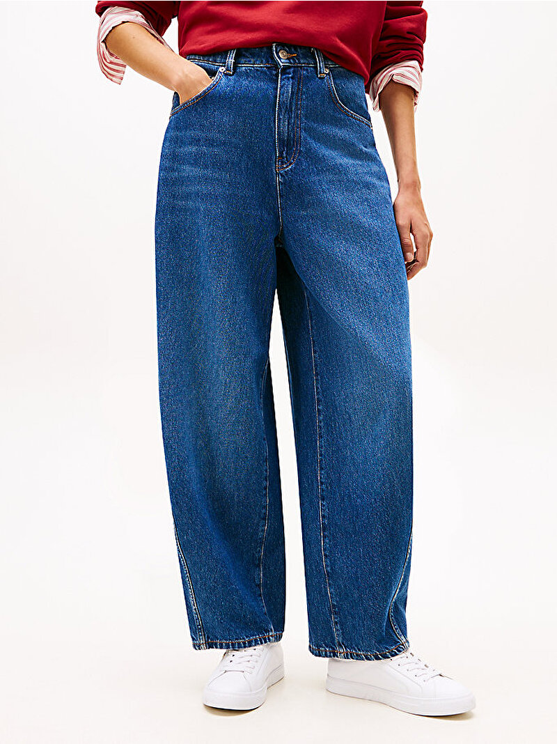 Kadın Denim Flo Loose Balloon Jean Pantolon Mavi  WW0WW467651A4