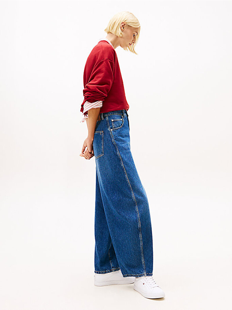 Kadın Denim Flo Loose Balloon Jean Pantolon Mavi  WW0WW467651A4