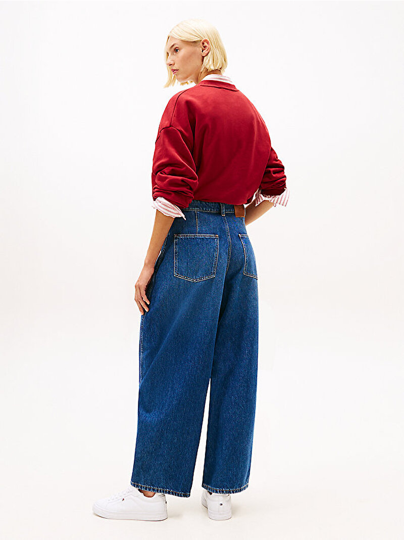 Kadın Denim Flo Loose Balloon Jean Pantolon Mavi  WW0WW467651A4