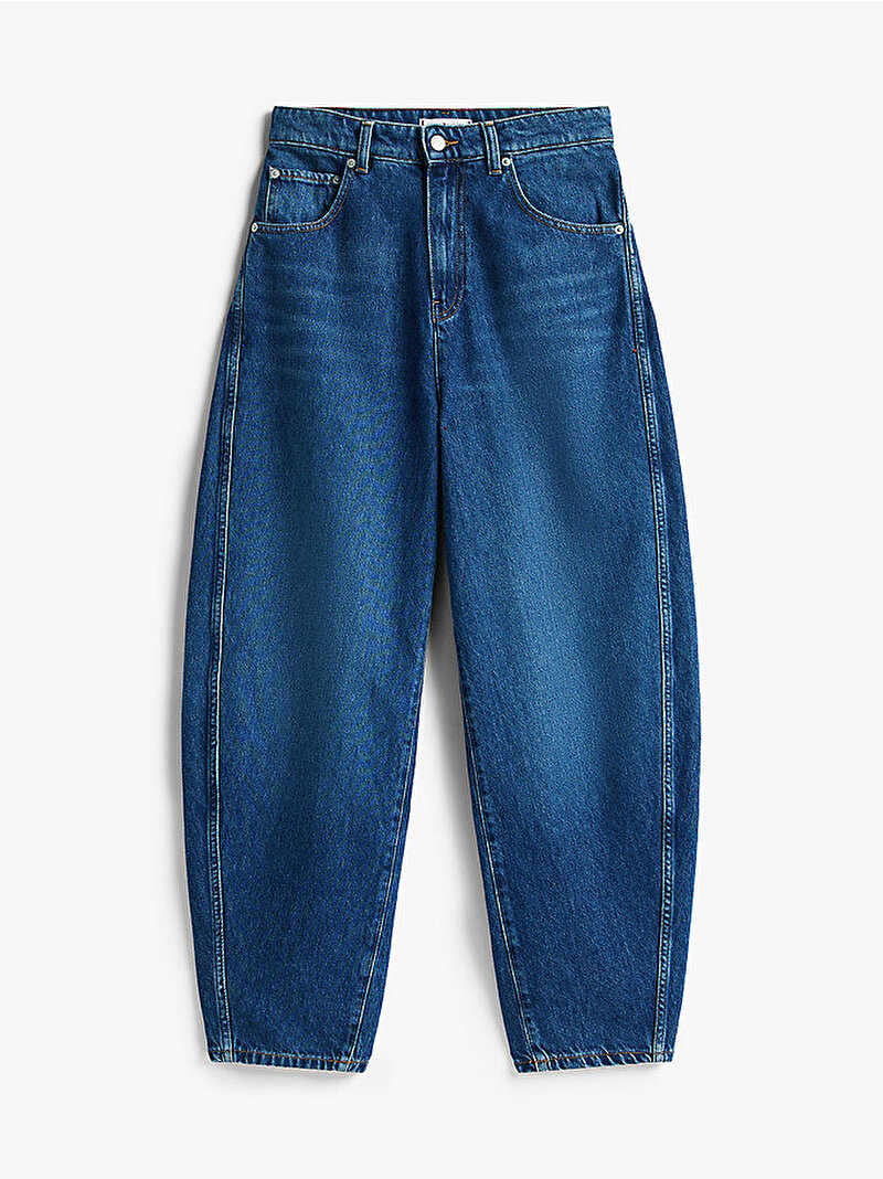 Kadın Denim Flo Loose Balloon Jean Pantolon Mavi  WW0WW467651A4