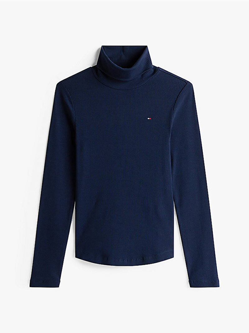 Kadın Slim Boğazlı Kazak Lacivert WW0WW39826C1G