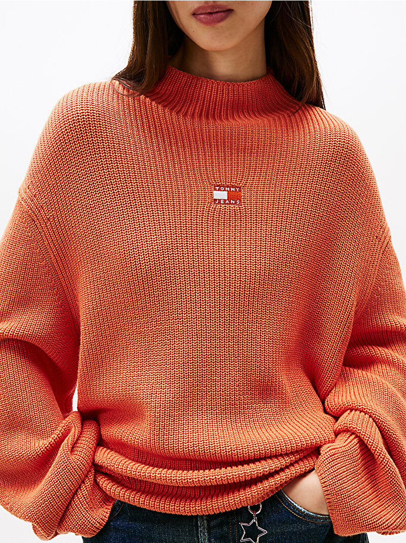 Kadın TJW Mockneck Badge Kazak Turuncu DW0DW21676SCU