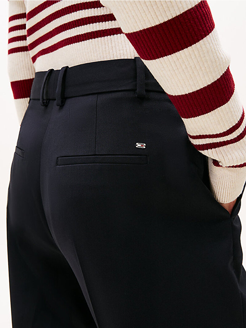 Kadın Timeless Wool Slim Pantolon Lacivert WW0WW48353C1G
