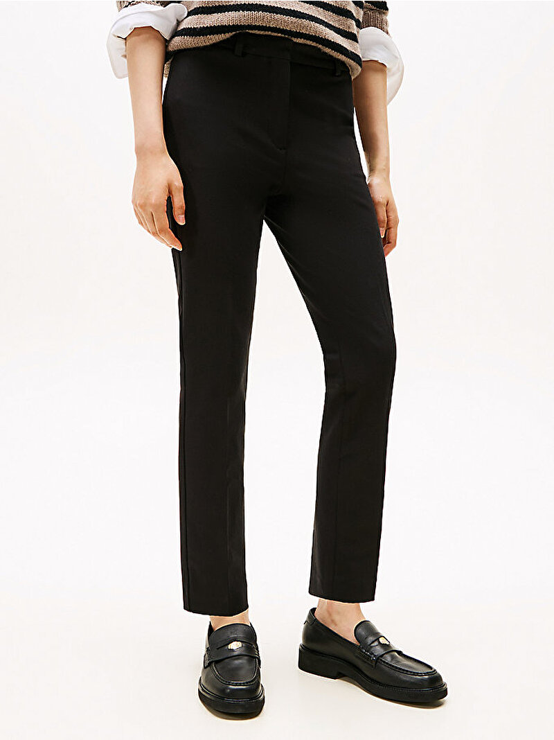Kadın Gabardin Slim Pantolon Siyah WW0WW48350BDS