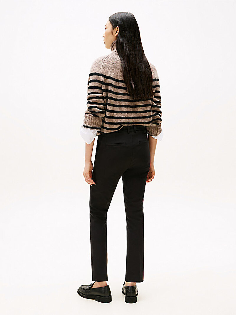 Kadın Gabardin Slim Pantolon Siyah WW0WW48350BDS