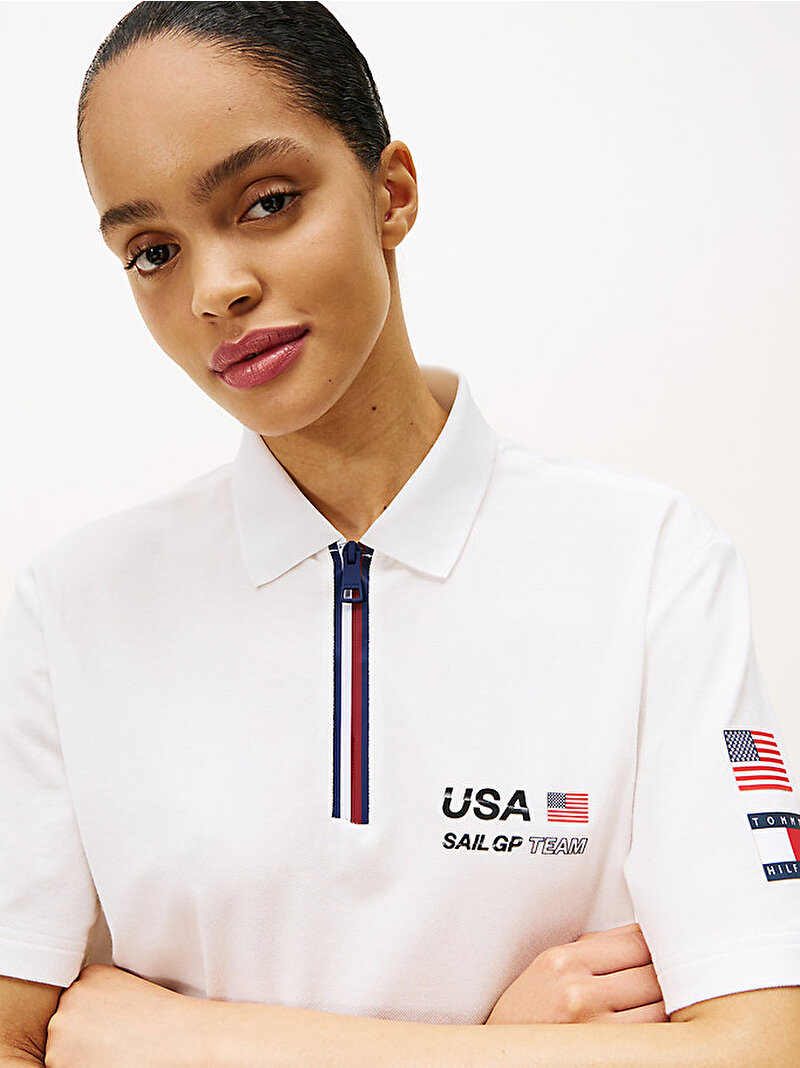Erkek Sail GP Pique Polo T-shirt Ekru MW0MW41415YBL