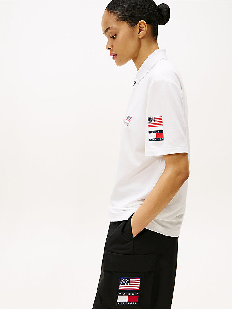 Erkek Sail GP Pique Polo T-shirt Ekru MW0MW41415YBL
