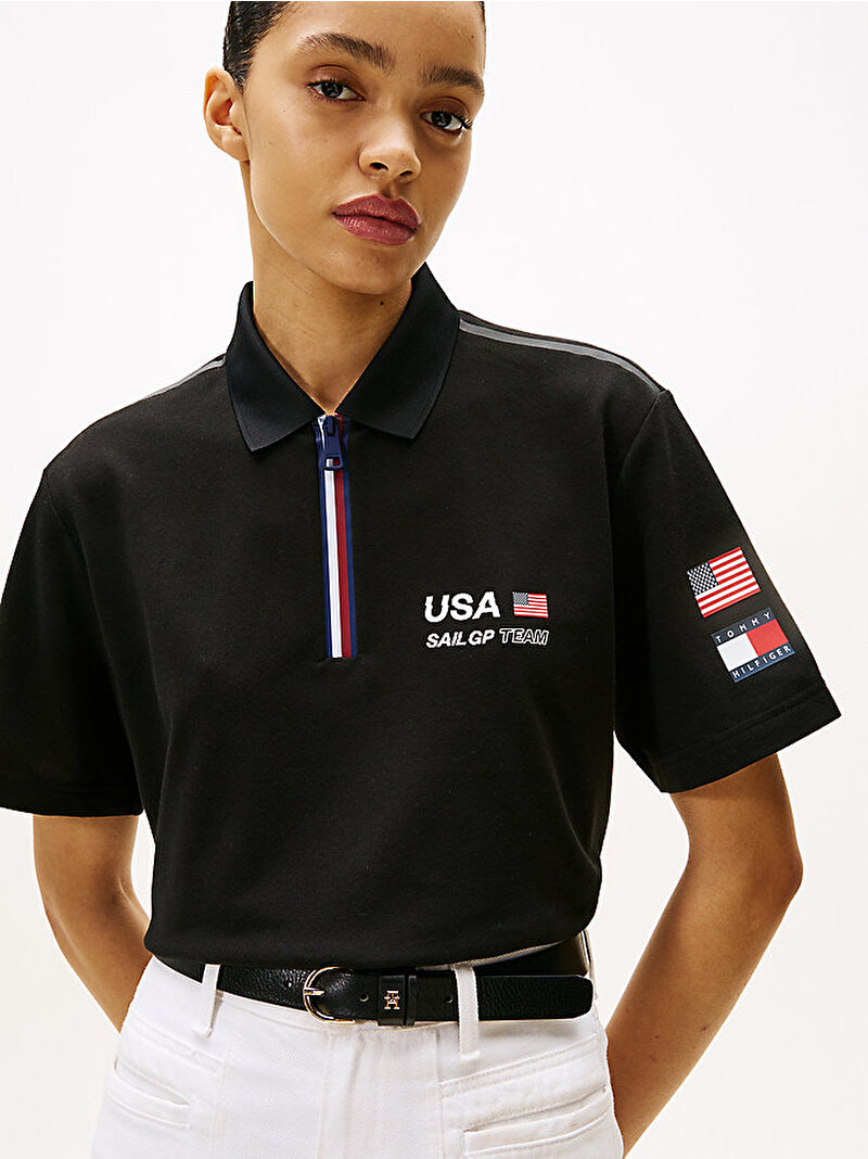 Erkek Sail GP Pique Polo T-shirt Siyah MW0MW41415BDS