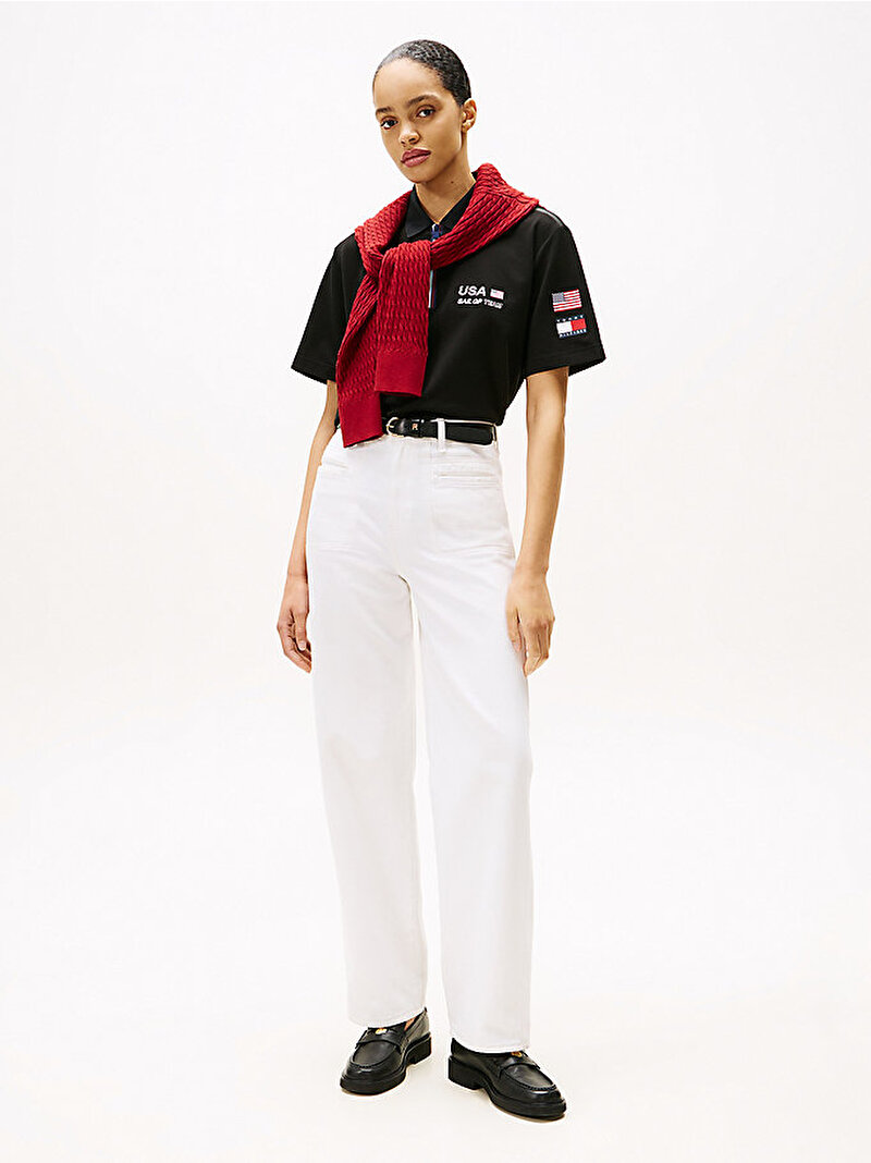Erkek Sail GP Pique Polo T-shirt Siyah MW0MW41415BDS