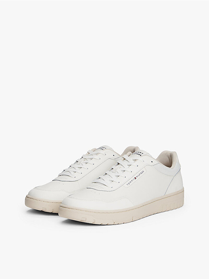 Erkek TH Basket Core Sneaker Ekru FM0FM05629YBL