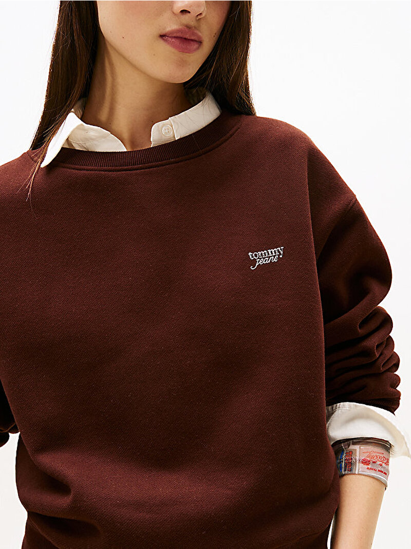 Kadın TJW Silver Sweatshirt Kahverengi DW0DW21961GS7
