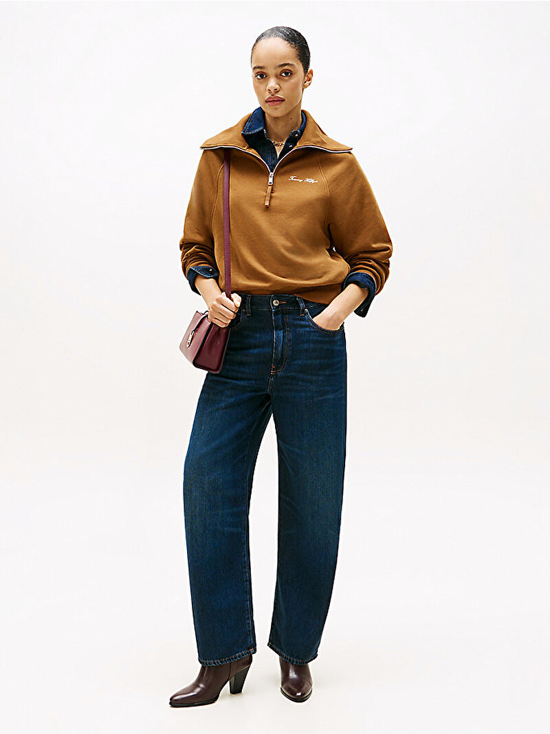 Kadın Classic Fleece Sweatshirt Kahverengi WW0WW46632GWP