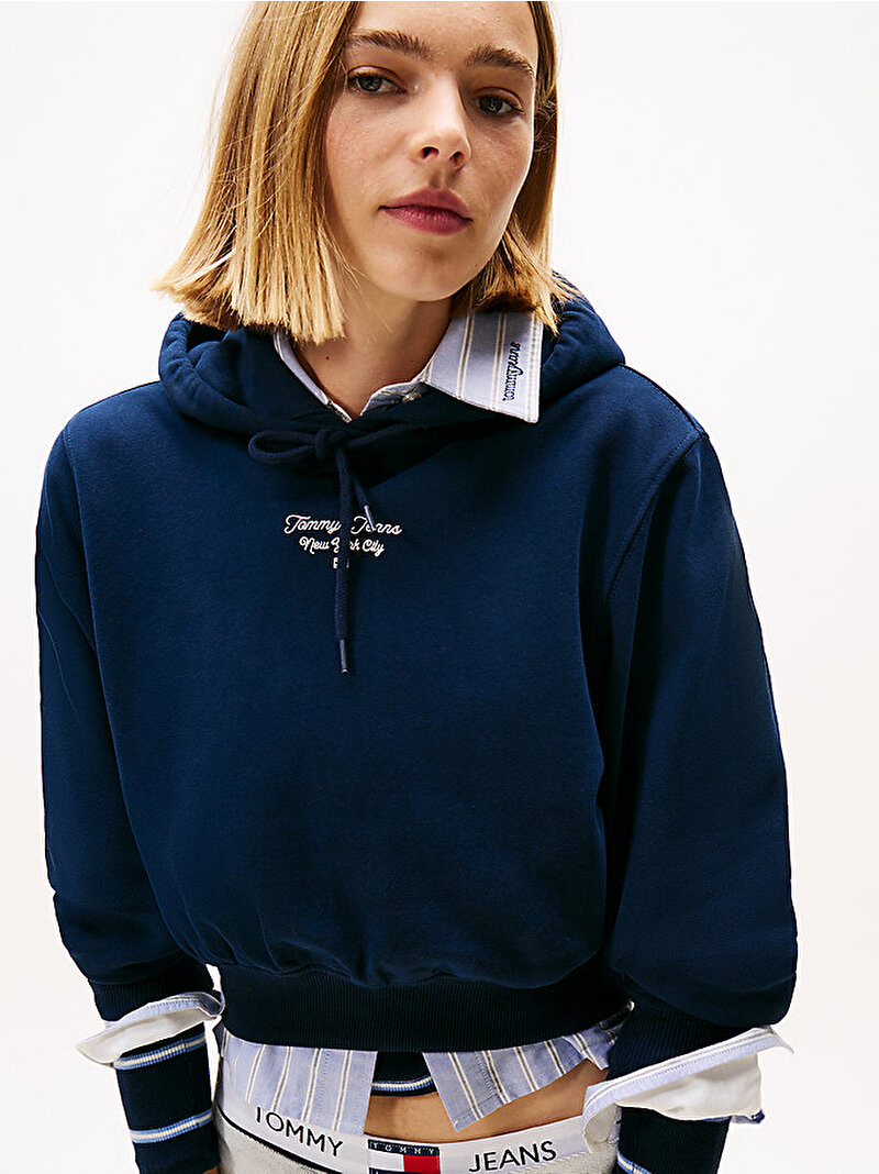 Kadın TJW Essential Logo Sweatshirt Lacivert DW0DW22170C1G