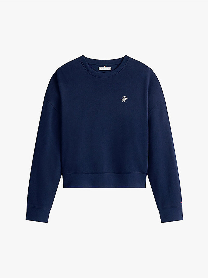 Kadın TH Pique Sweatshirt Lacivert WW0WW46152C1G