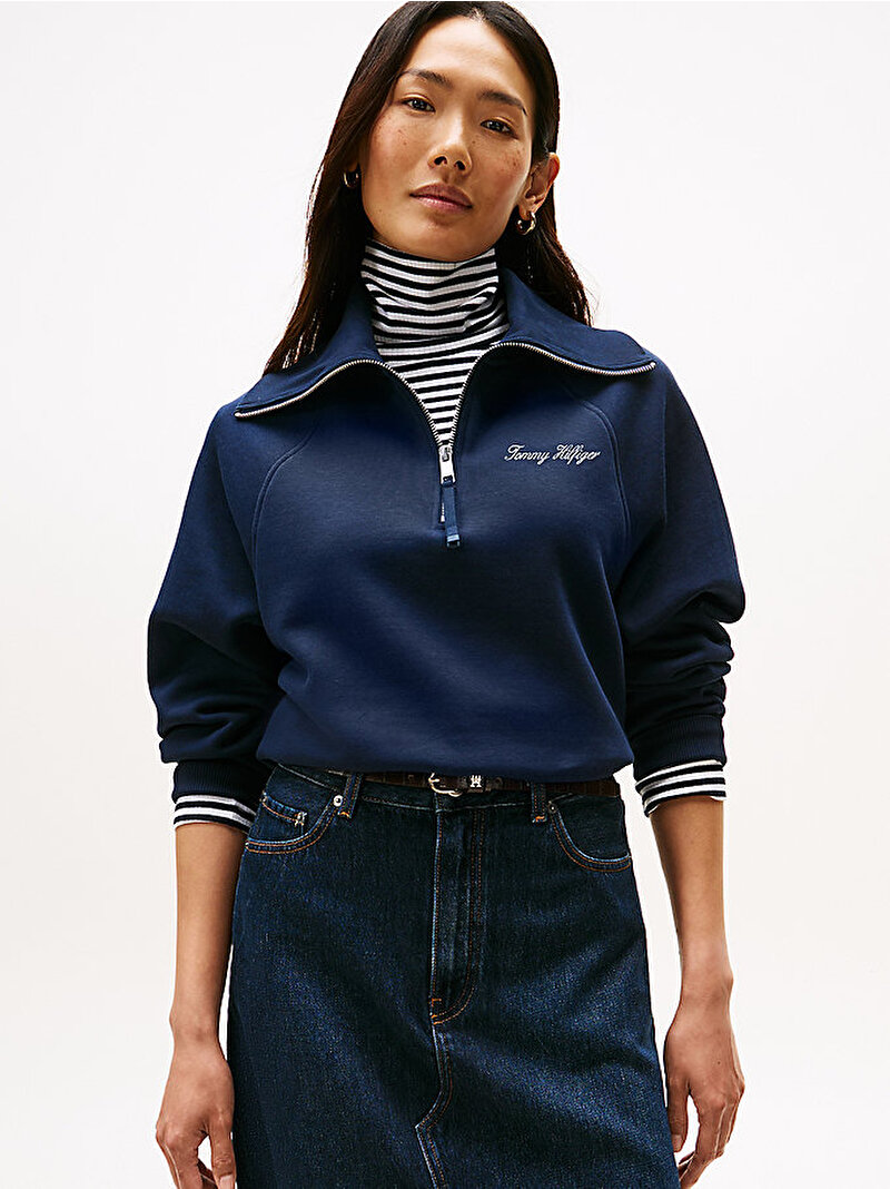 Kadın Classic Fleece Sweatshirt Lacivert WW0WW46632C1G
