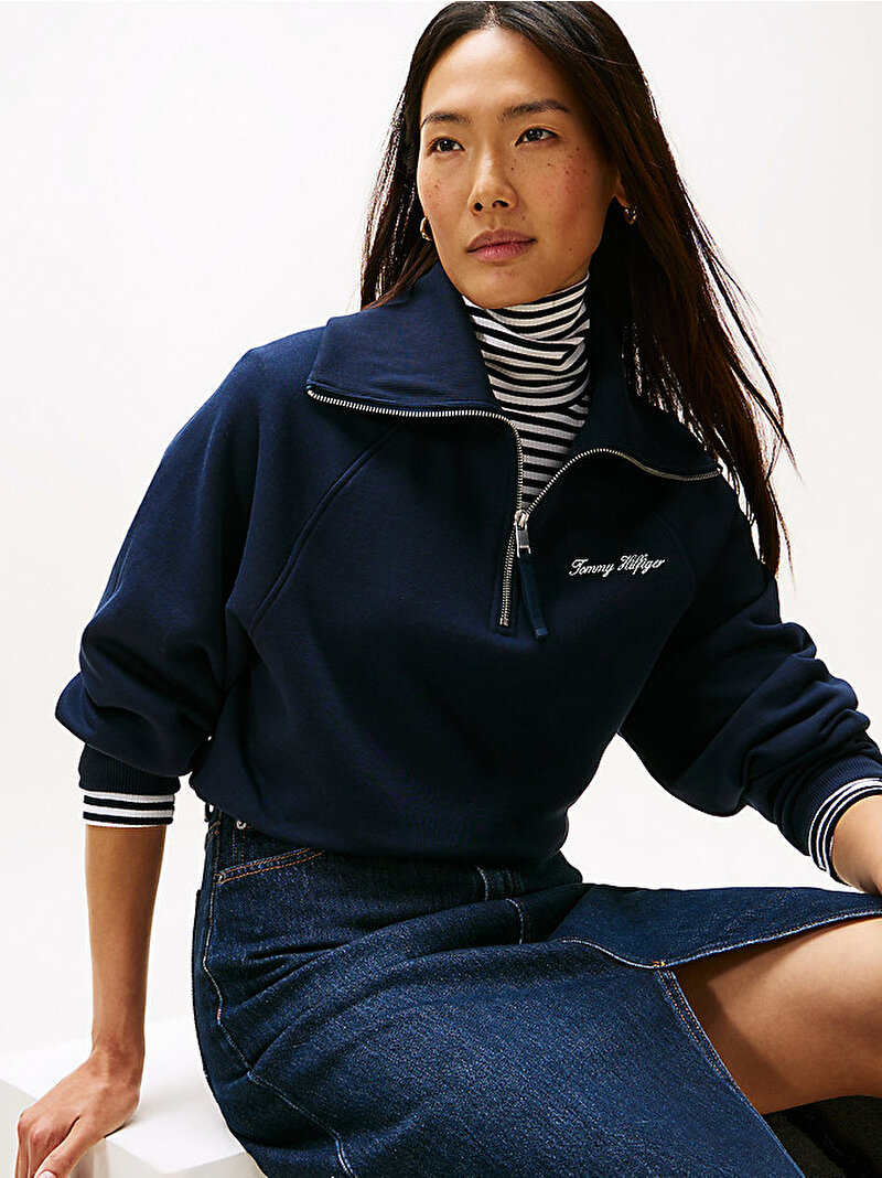 Kadın Classic Fleece Sweatshirt Lacivert WW0WW46632C1G