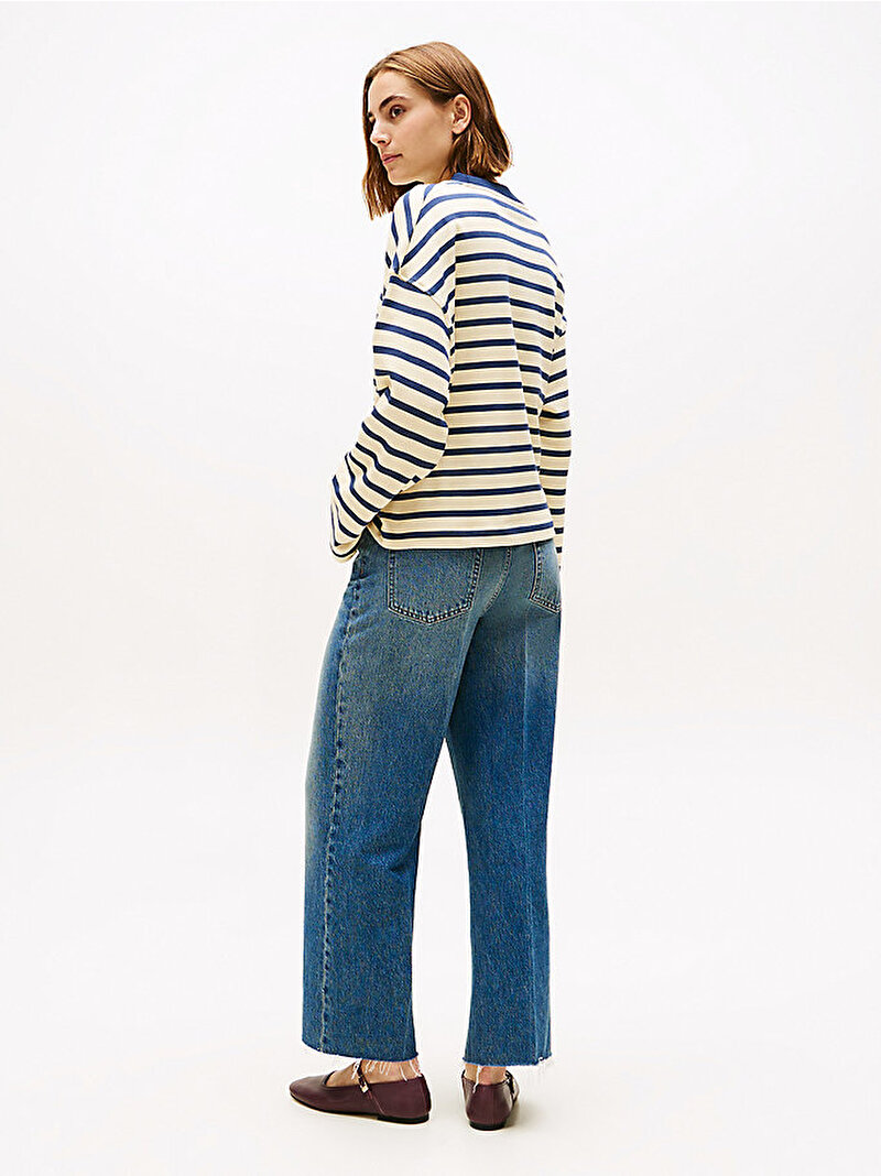 Kadın Gold Button Terry Sweatshirt Lacivert WW0WW4750704W