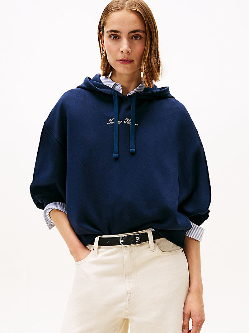 Kadın Classic Terry Sweatshirt Lacivert WW0WW48270C1G