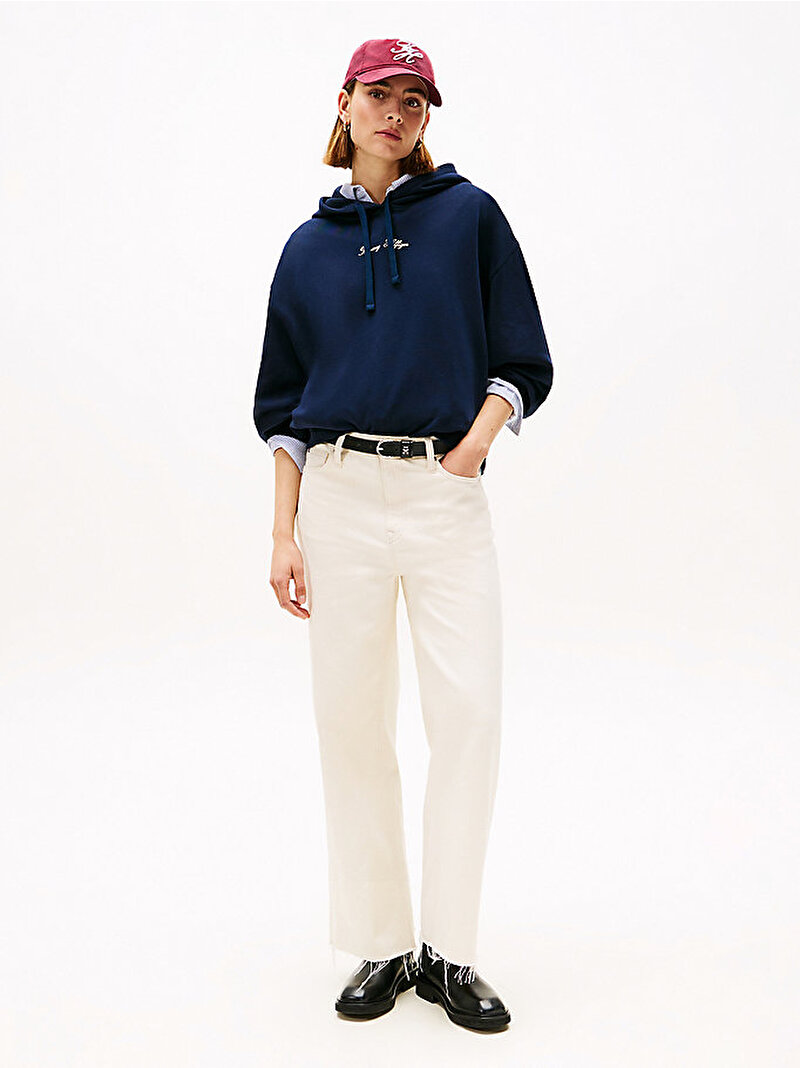 Kadın Classic Terry Sweatshirt Lacivert WW0WW48270C1G