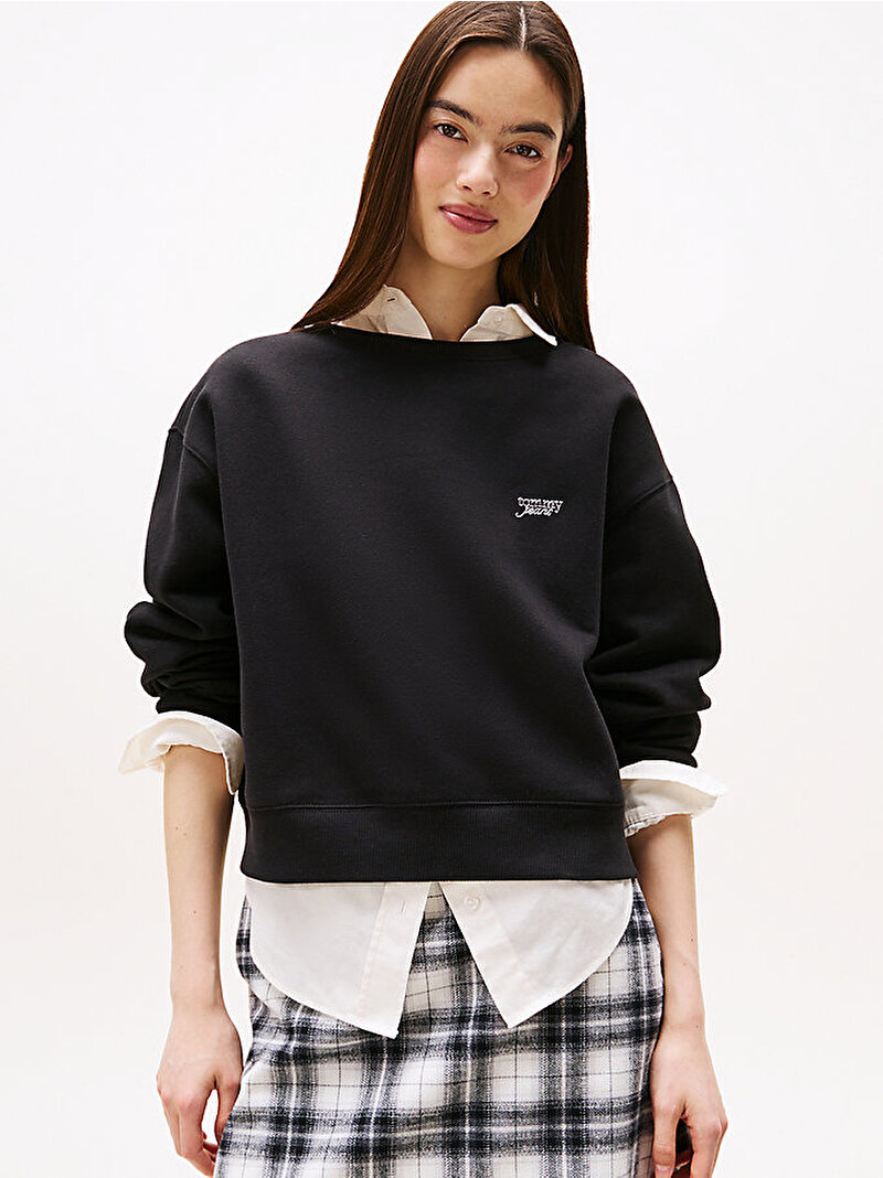 Kadın TJW Silver Sweatshirt Siyah DW0DW21961BDS