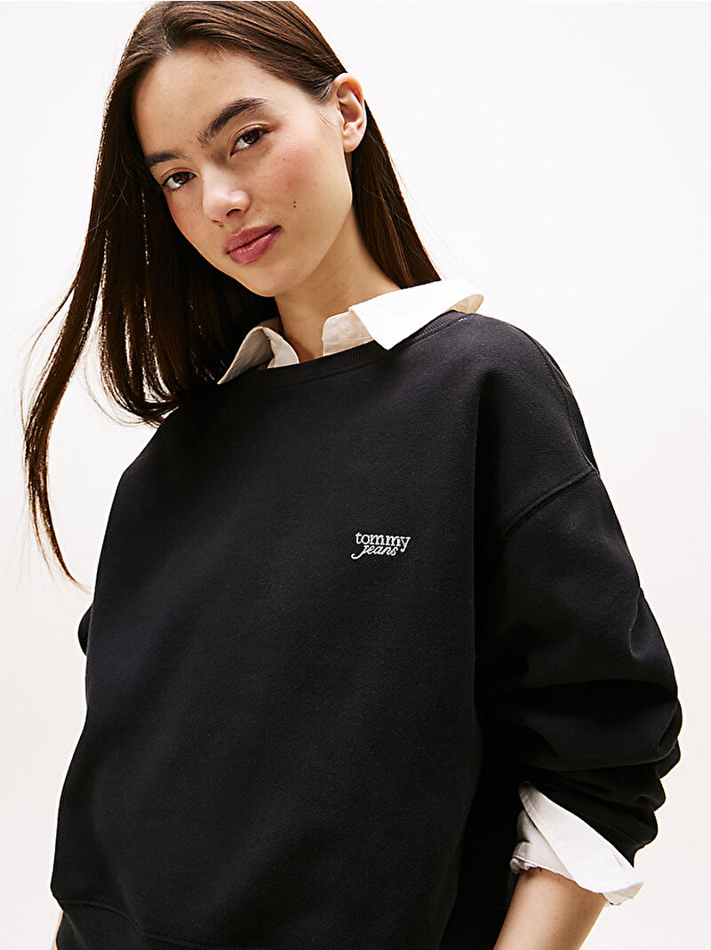 Kadın TJW Silver Sweatshirt Siyah DW0DW21961BDS