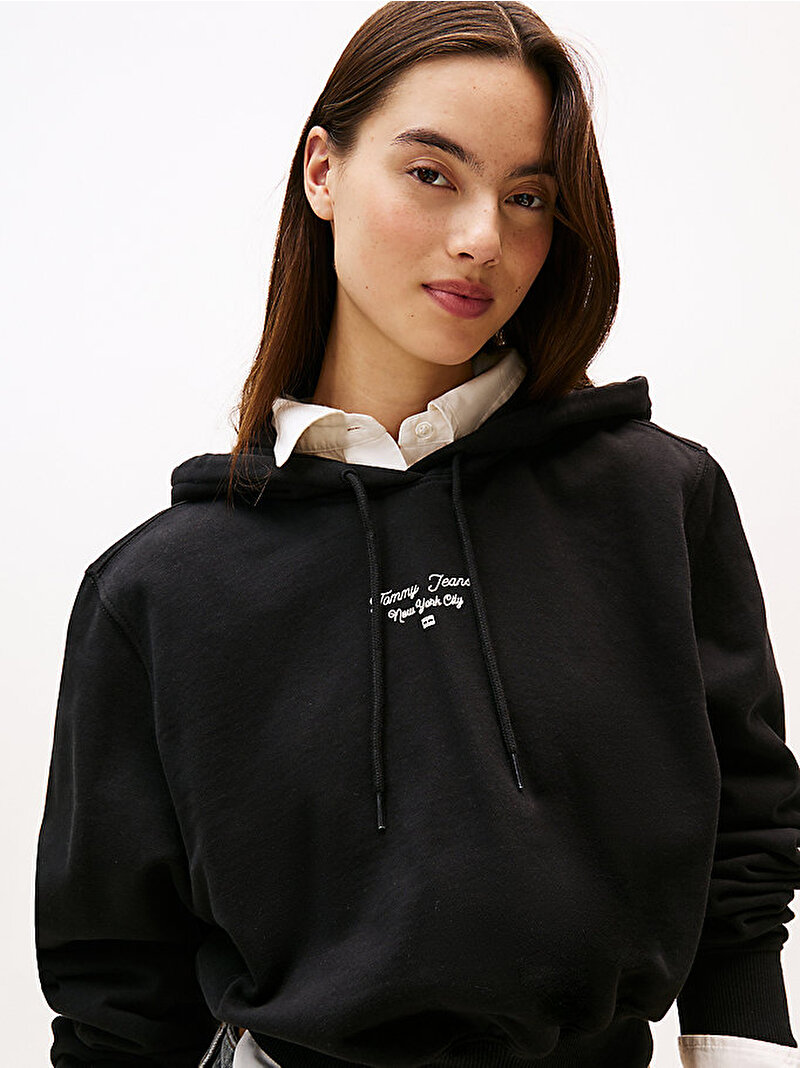 Kadın TJW Essential Logo Sweatshirt Siyah DW0DW22170BDS