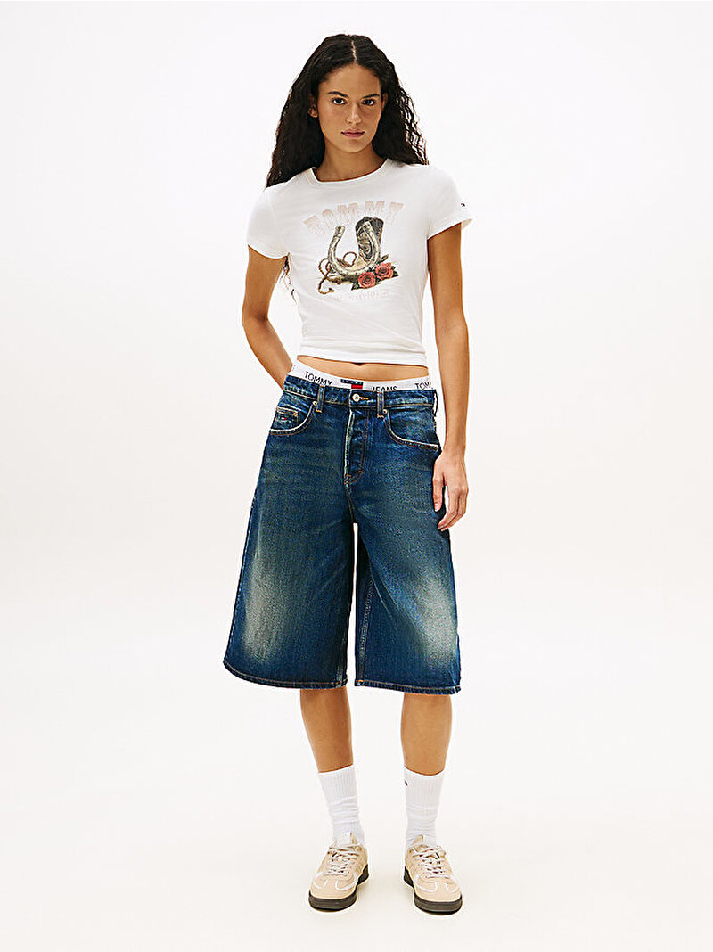 Kadın TJW Slim Idaho Novel T-shirt Beyaz  DW0DW21788YBH